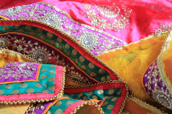 Colorful ethnic embroidered sarees 4K