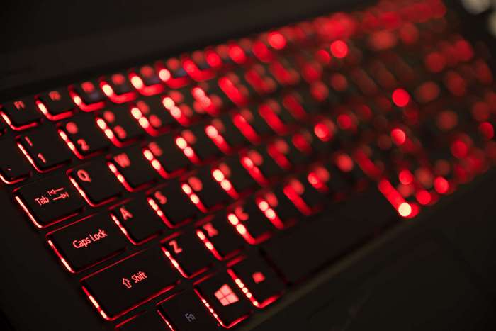 Keyboard with red backlighting 4K