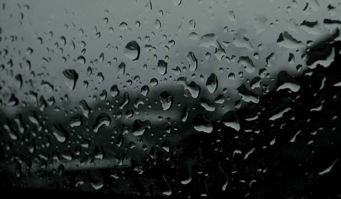 Raindrops on glass 4K