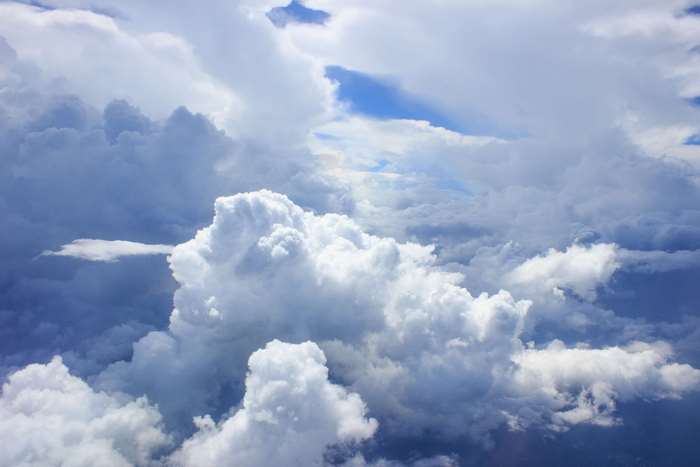 Beautiful white clouds in a blue sky
