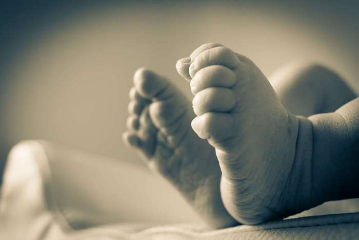 Close-up of Newborn Baby's Feet