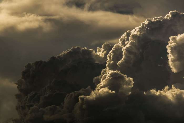 Dark and dramatic clouds in the sky 4K