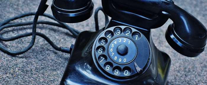 Vintage black rotary dial telephone