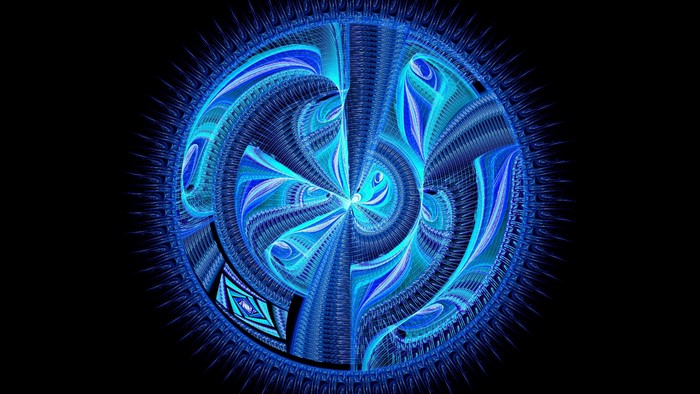 Blue Fractal Pattern Circle