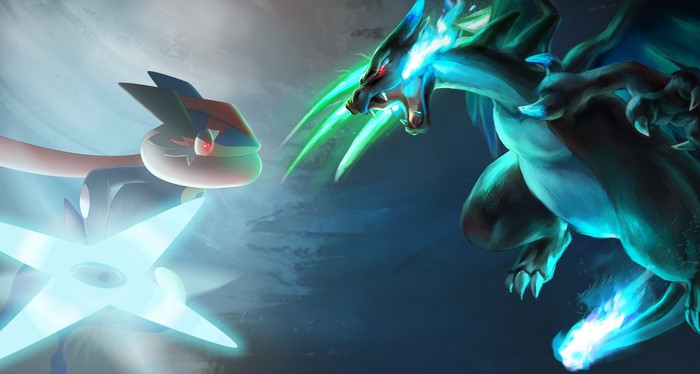 Epic Battle Between Mega Charizard X and Ash Greninja