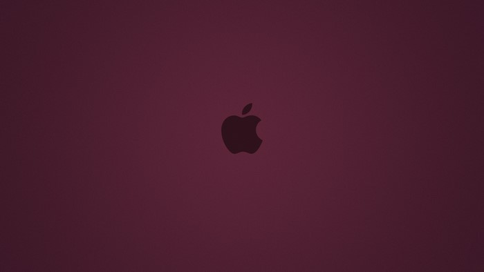 Apple Logo on Dark Red Background
