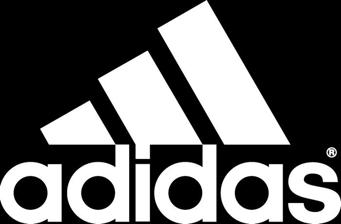 Adidas logo with three stripes and text
