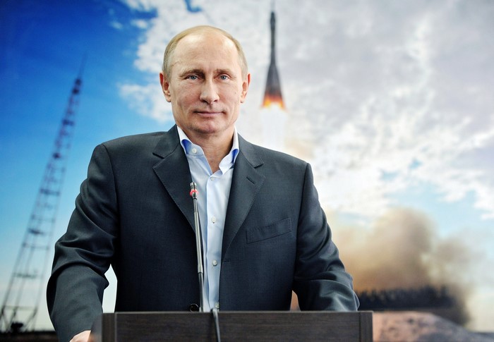 Vladimir Putin with Rocket Launch