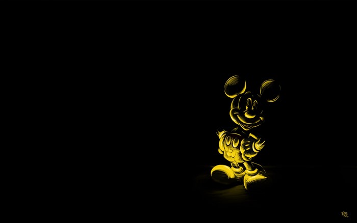 Mickey Mouse illustration on black background