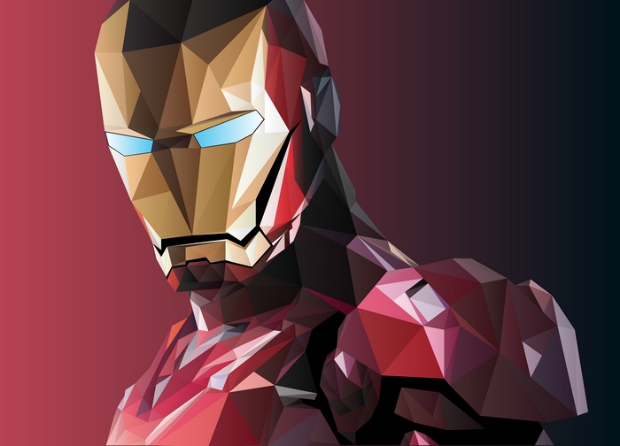 Iron Man low poly artwork