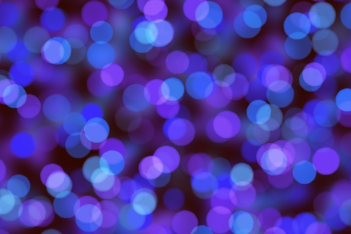 Bokeh effect with blue and purple lights