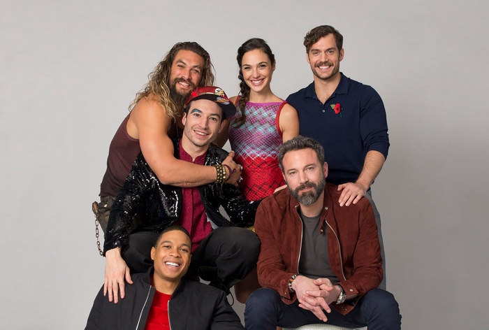 Justice League Cast Group Portrait Smiling