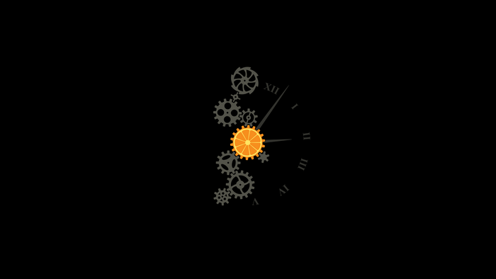 Clock gears with orange slice