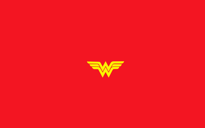 Wonder Woman logo on red background