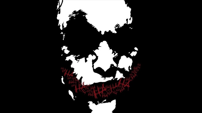 Joker face with "HA HA" smile