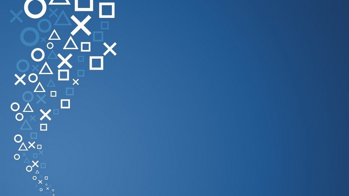 Playstation symbols on a blue background