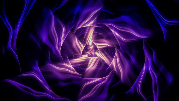 Abstract purple and yellow fractal pattern 4K