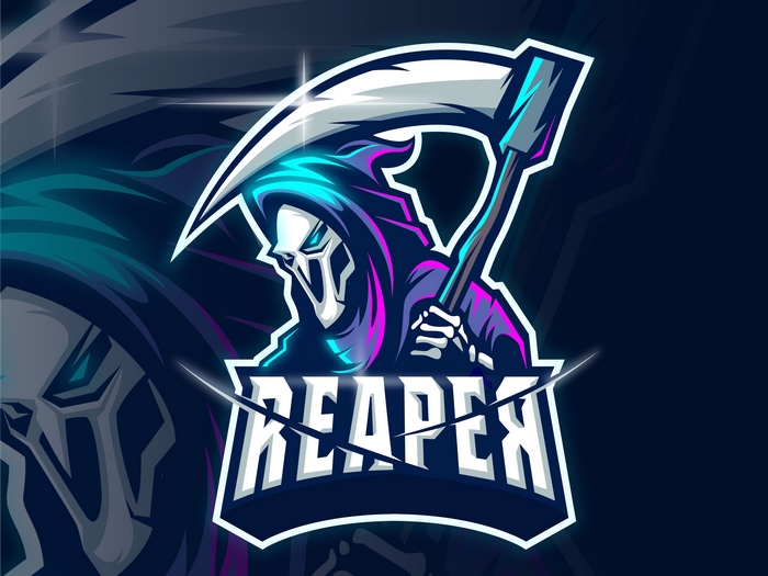 Grim Reaper with Scythe and "REAPER" Text