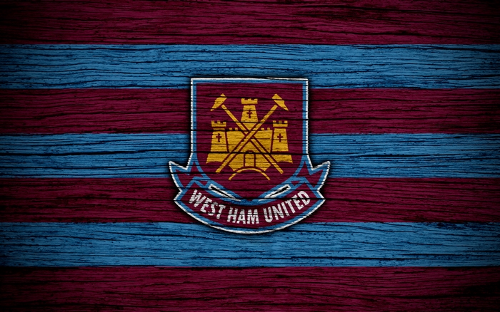 West Ham United F.C. Emblem on Wood Texture