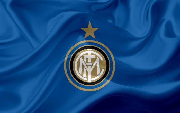 Inter Milan logo on blue fabric