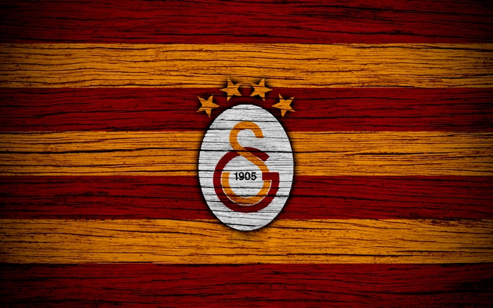 Galatasaray S.K. Emblem on Wood Texture