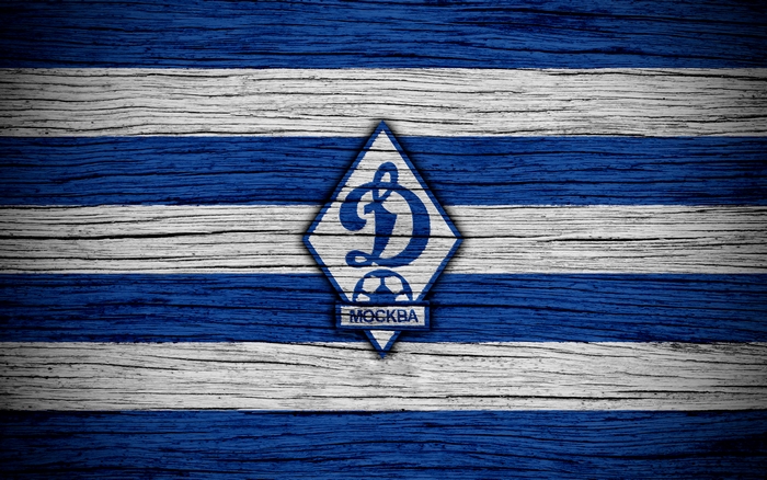 FC Dynamo Moscow logo on striped background