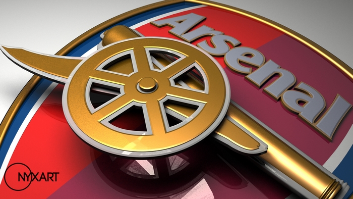 Arsenal F.C. Golden Cannon Logo Close-Up