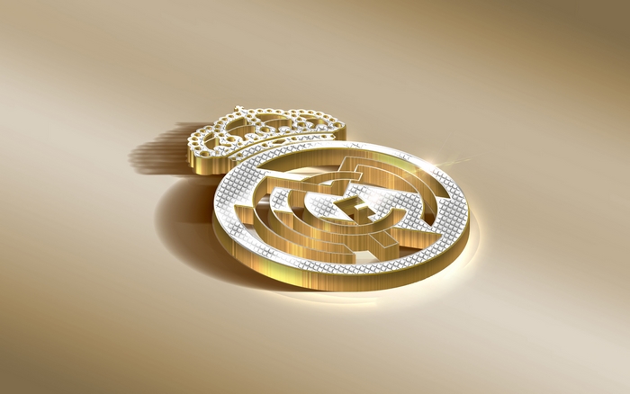 Golden Real Madrid C.F. Emblem with Crown