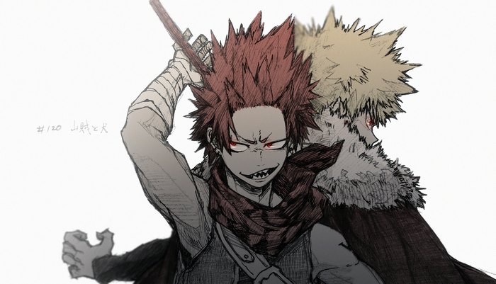 Eijiro Kirishima and Katsuki Bakugou from My Hero Academia