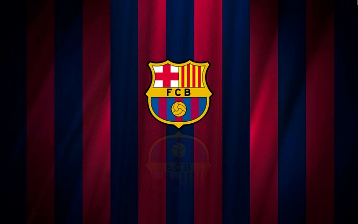 FC Barcelona Logo on Red and Blue Stripes