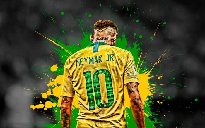 Neymar Jr in Brazilian Soccer Jersey