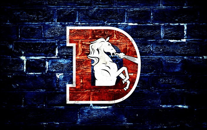 Denver Broncos Logo on Brick Wall