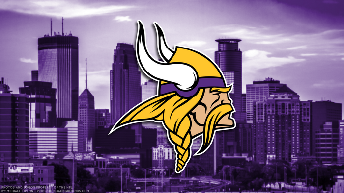 Minnesota Vikings Logo with Minneapolis Skyline