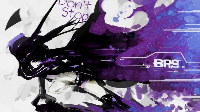 Black Rock Shooter with purple digital art