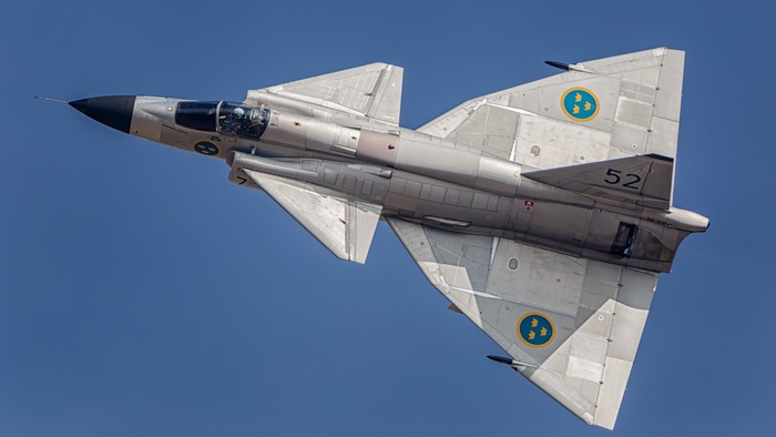 Saab 37 Viggen Jet Fighter in Flight