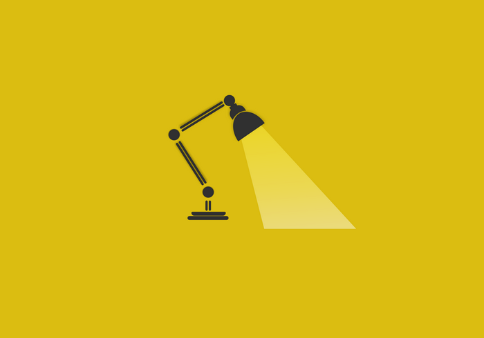 Minimalist desk lamp with yellow light