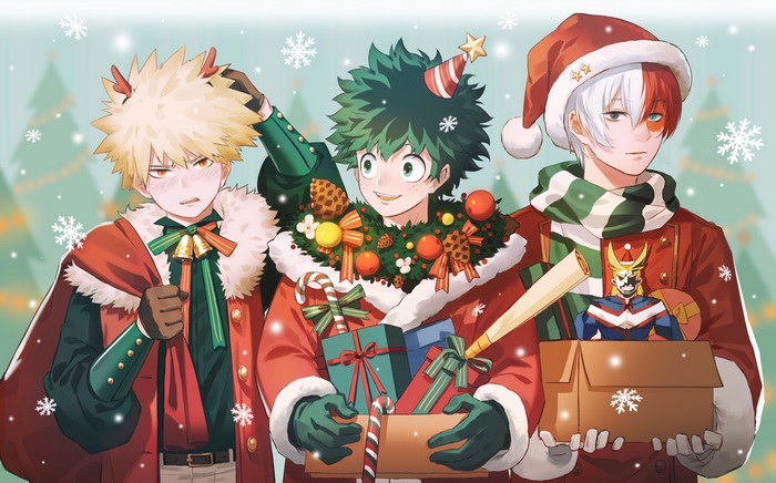 My Hero Academia Christmas with Bakugou, Midoriya, Todoroki