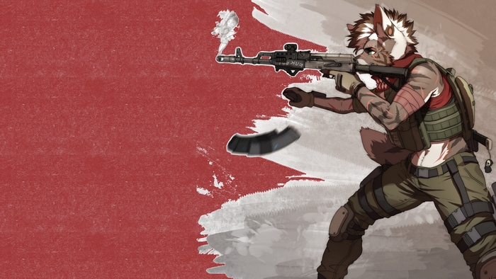 Furry Character in Military Gear with AK-47