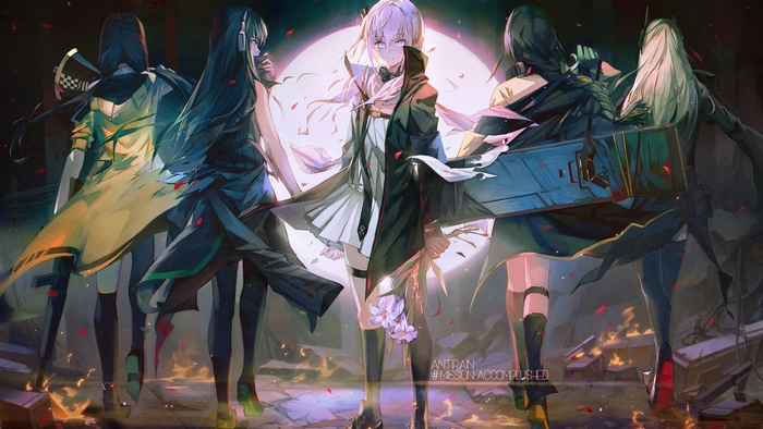 Girls Frontline Characters in Dramatic Night Scene