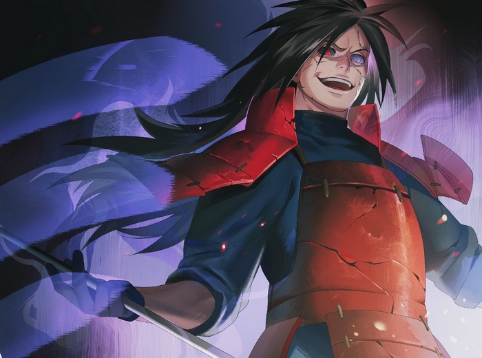 Madara Uchiha with Fierce Expression and Armor