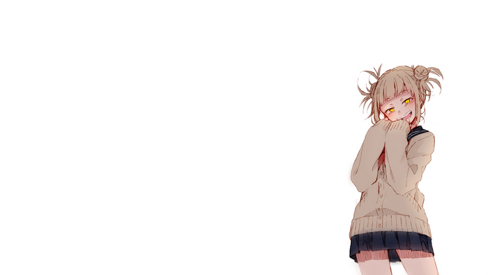 Himiko Toga Smiling Anime Girl with Yellow Eyes