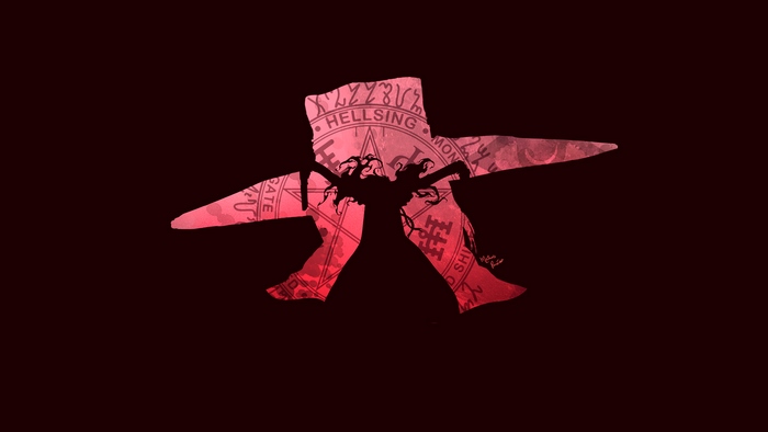 Alucard from Hellsing silhouette with sigil