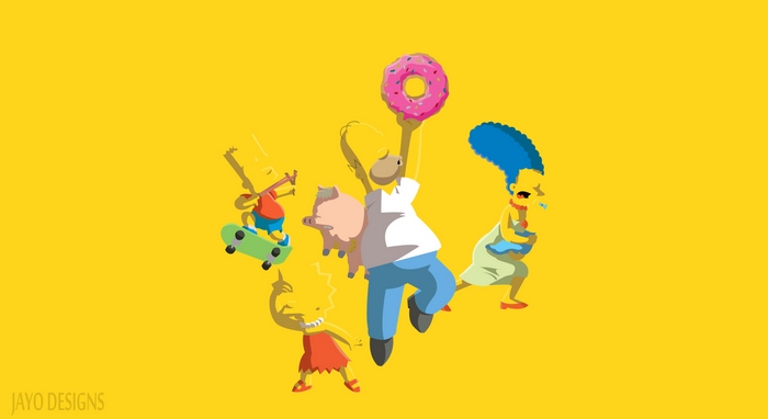 Minimalist The Simpsons Family with Donut