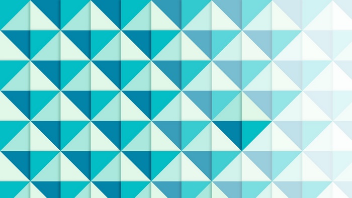 Geometric pattern of teal and blue triangles