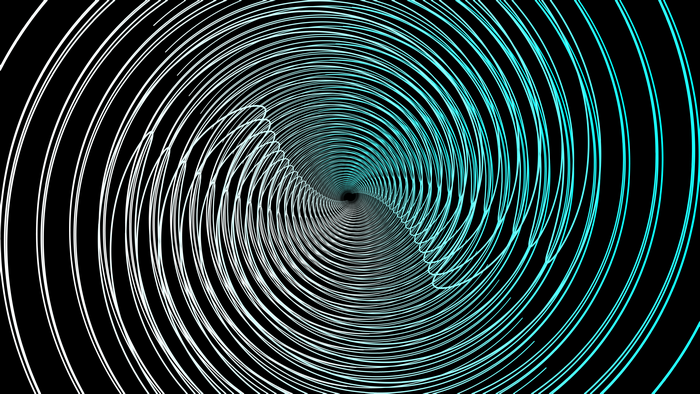Abstract spiral tunnel with gradient lines