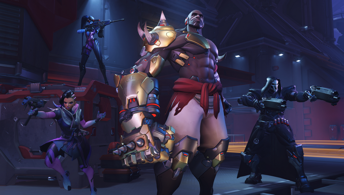 Doomfist, Reaper, Sombra, and Widowmaker from Overwatch