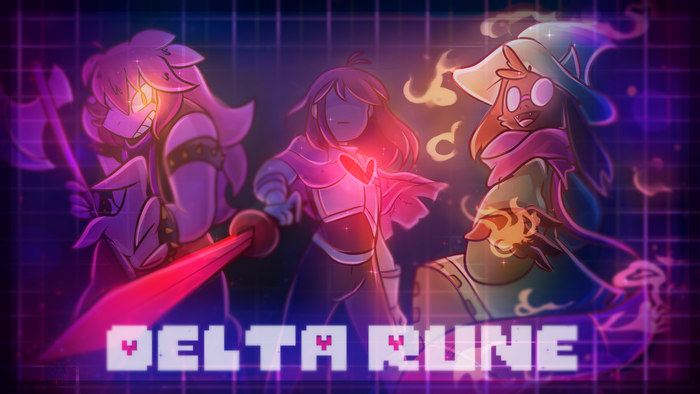 Susie, Kris, and Ralsei from Deltarune