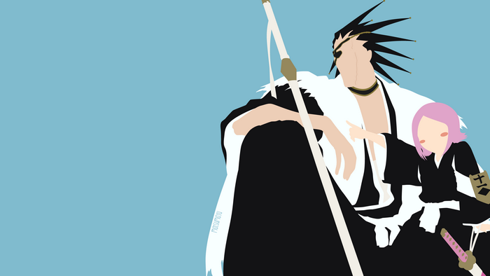 Kenpachi Zaraki and Yachiru Kusajishi from Bleach