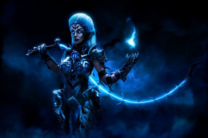 Fury from Darksiders III with blue energy