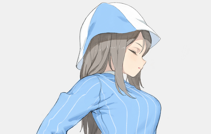Mika from Girls und Panzer in Blue Hoodie